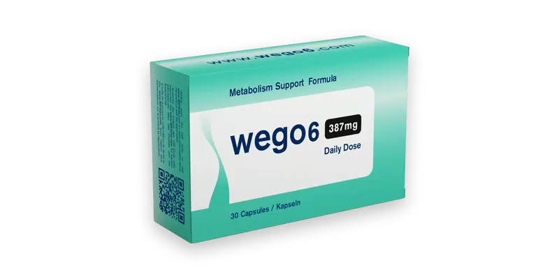Hand hält wego6 Kapseln — natürliche Energie-Formel gegen Müdigkeit